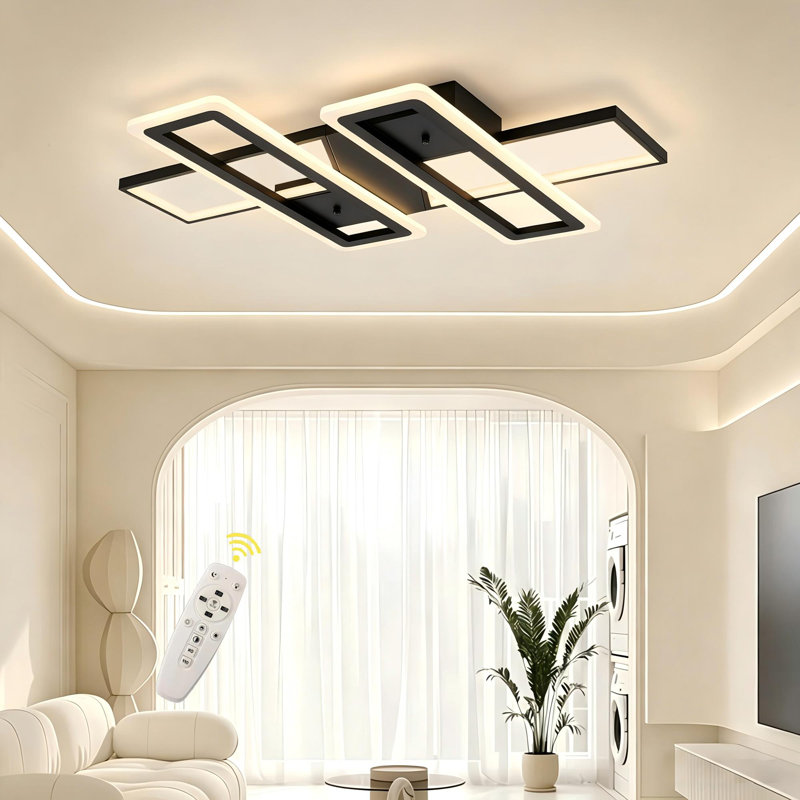 Modern Led Flush Mount Ceiling Light, 45w Dimmable Ceiling Light Fixture , 5-color Temperature Adjustable, 2100lm Bright Ceiling Lamp For Living Room Bedroom Kitchen
