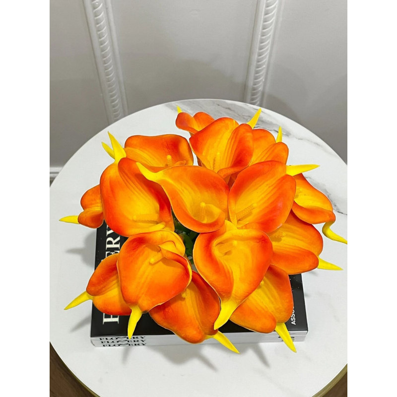 Orange Fall Real-Touch Calla Lily Arrangement