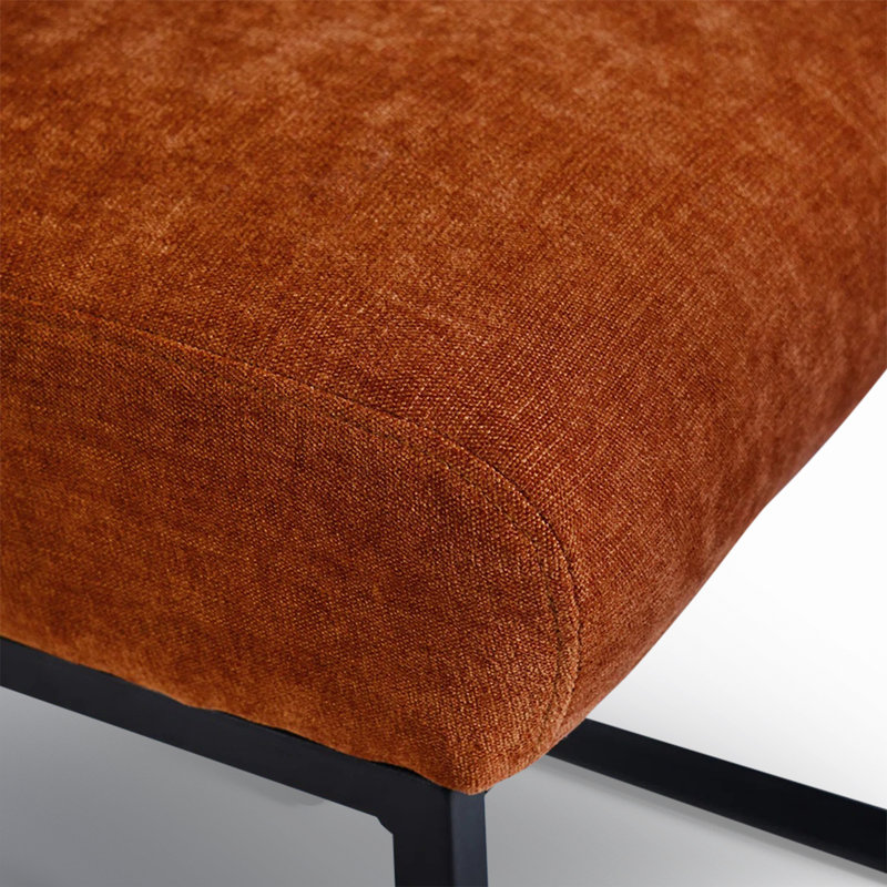 Chaises d'appoint rembourrées en tissu avec base en métal Bende, Terra