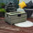 32" Propane Gas Fire Pit Table With Propane Tank Cover, 50000 BTU Rectangular Steel Fire Pit With Beautiful Wicker Base For Outside Garden-Beige-13434463