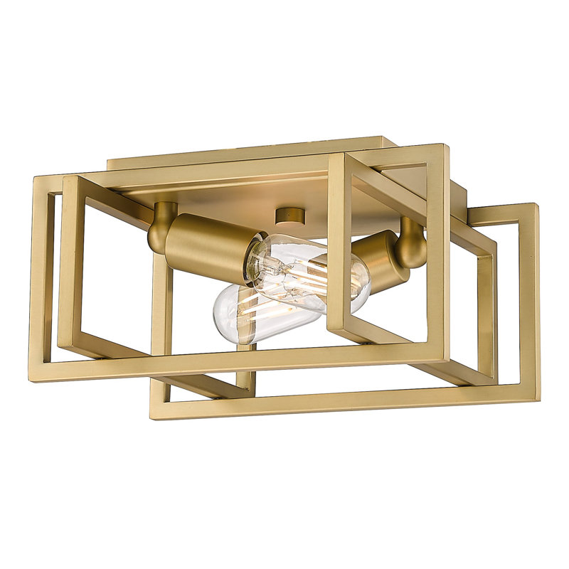 Plafonnier encastré 2 lumières Isiah , Bronze champagne brossé, Bronze champagne brossé