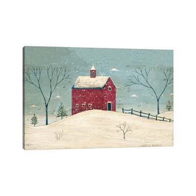 Grange en hiver - impression d'art mural