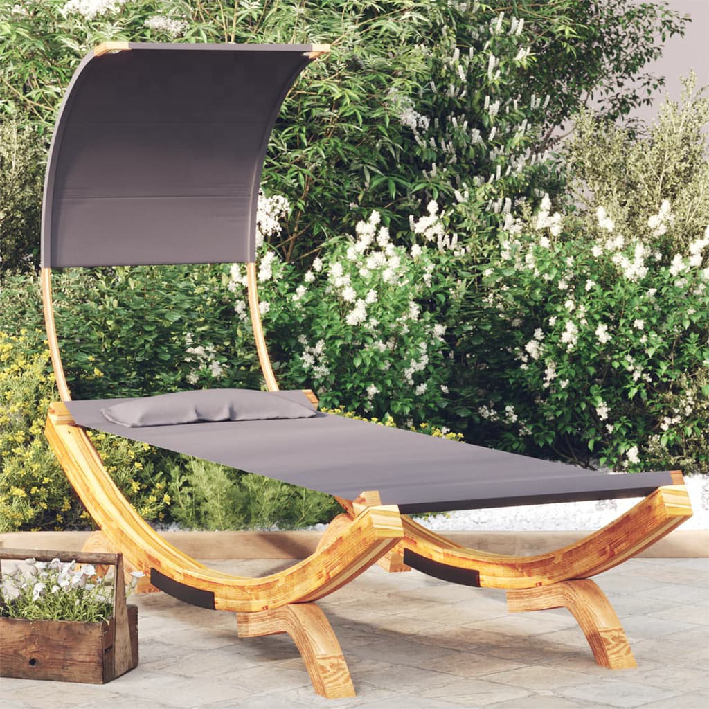 Outdoor Lounge Bett mit Baldachin 100X200x126 Cm Massivholz Cahlia