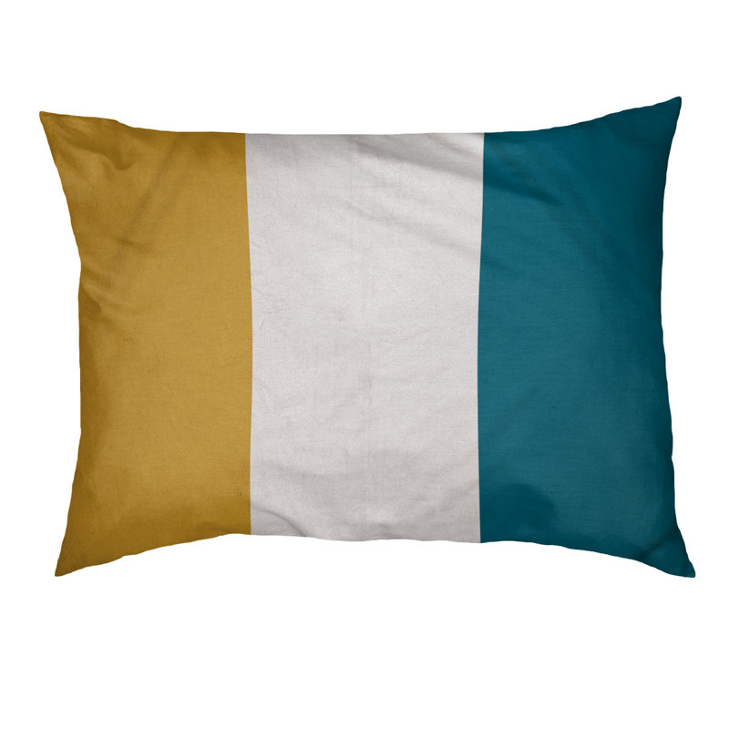 Coussin d'extérieur New York, Petit (l 28 po x P 18 po x H 6 po), Jaune / blanc / turquoise
