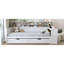 Lit de jour en bois blanc antique avec espace de rangement et d'étude inférieur, bureau à tablettes simples-1658273278-1658273277