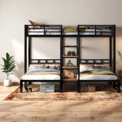 Lits peu encombrants avec rangement, lit simple en métal industriel pour maison familiale