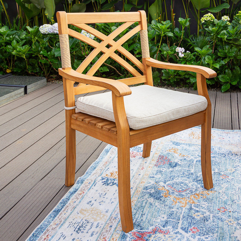 Cotesfield 6-Person Teak Outdoor Dining Set With Cushions