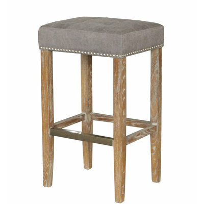 Dimitri Upholstered Linen Counter Stool