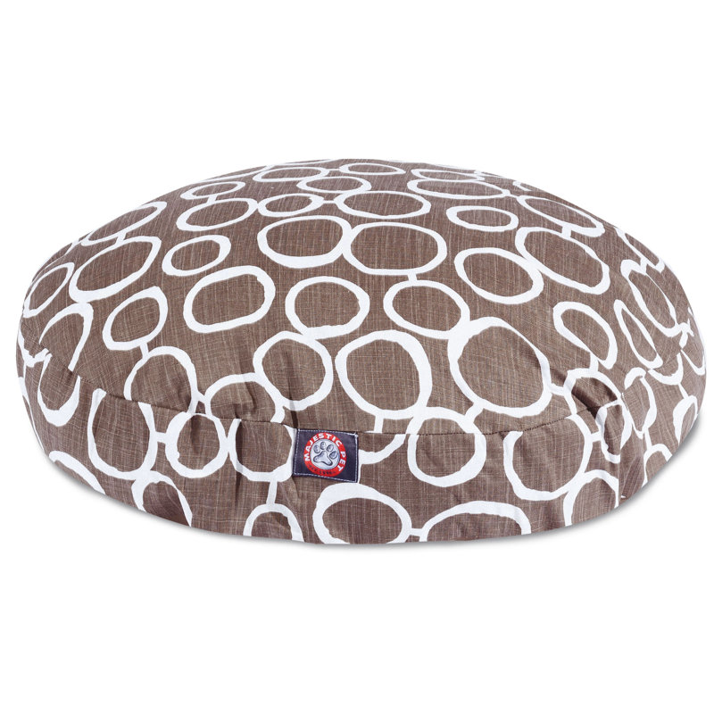 Geometric Cotton Pet Bed, Mocha, Small (30" W x 30" D x 4" H)