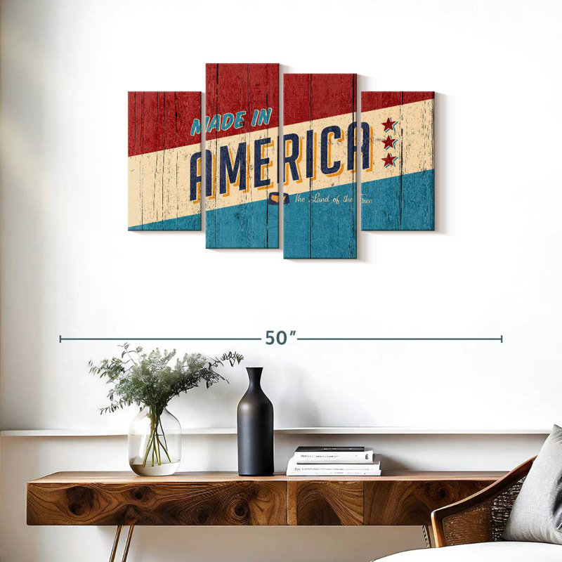 Lelar Made In America, typographie, H 22 po x l 36 po