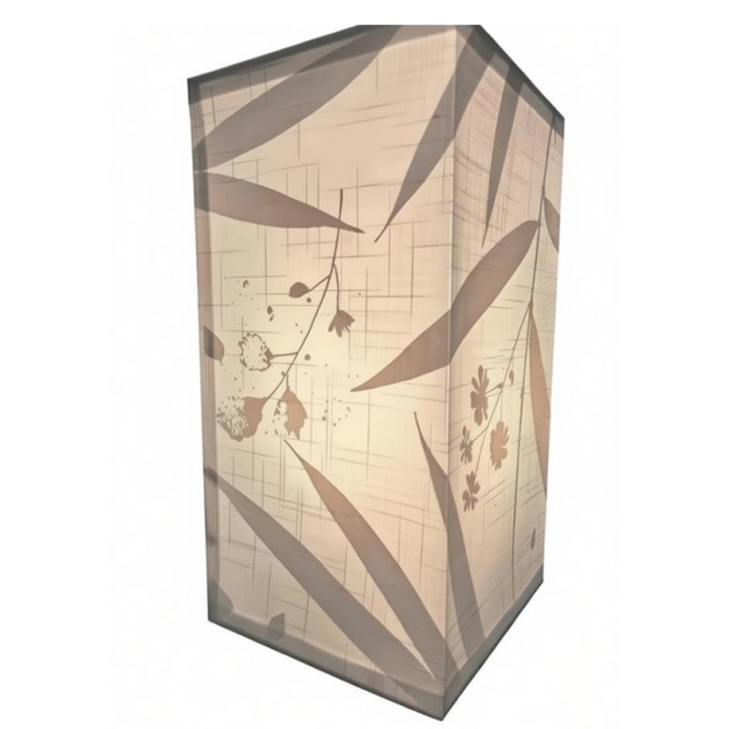 14.25*8.5 In Screen-Printed Bamboo Leaf Lampshade
