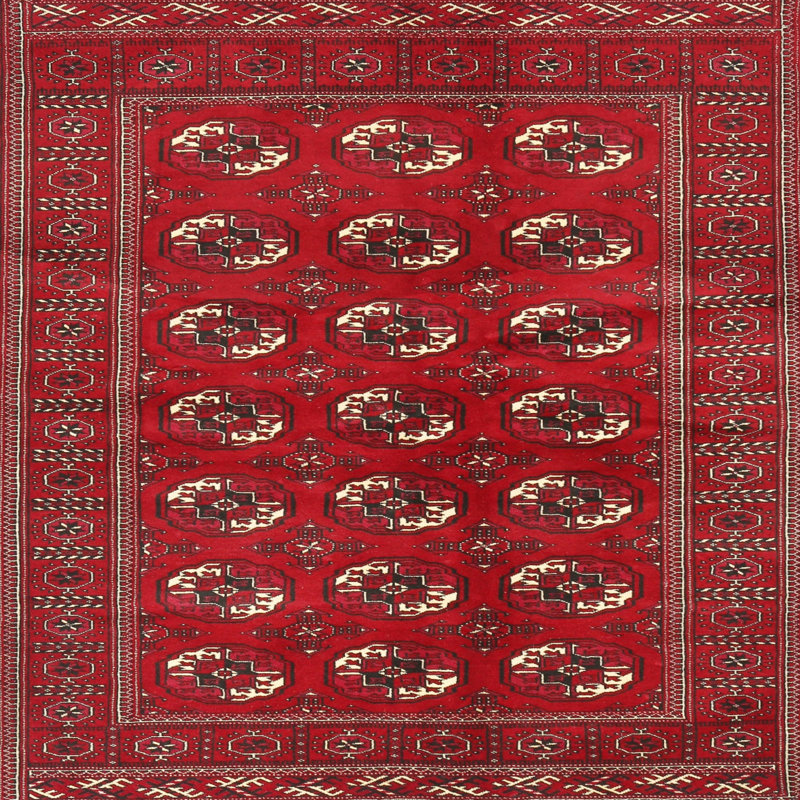 Tapis rouge à motif sud-ouest, Carré 4 pi