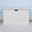 Armoire de rangement blanche avec 2 charnières de sécurité et coffre à jouets