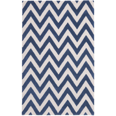 Chevron Wool Hand Woven Area Rug