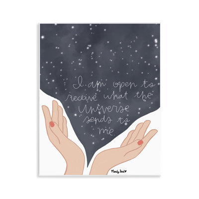 Plaque murale «recevez ce que l'univers envoie», conception par Mandy Ford, art + illustration