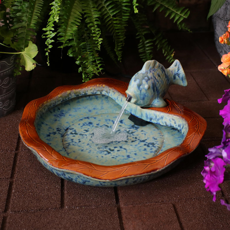 Fontaine d'extérieur Bromaard Aqua, Bleu/brun