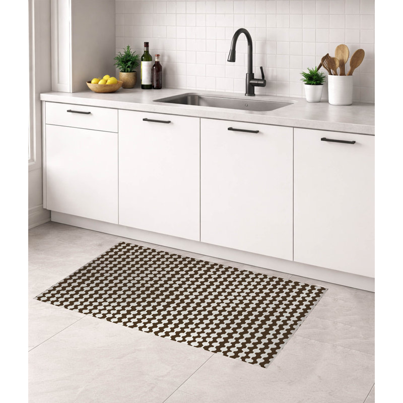 Tapis de cuisine Dot Dot, Brun moka, Rectangulaire 3 pi x 5 pi