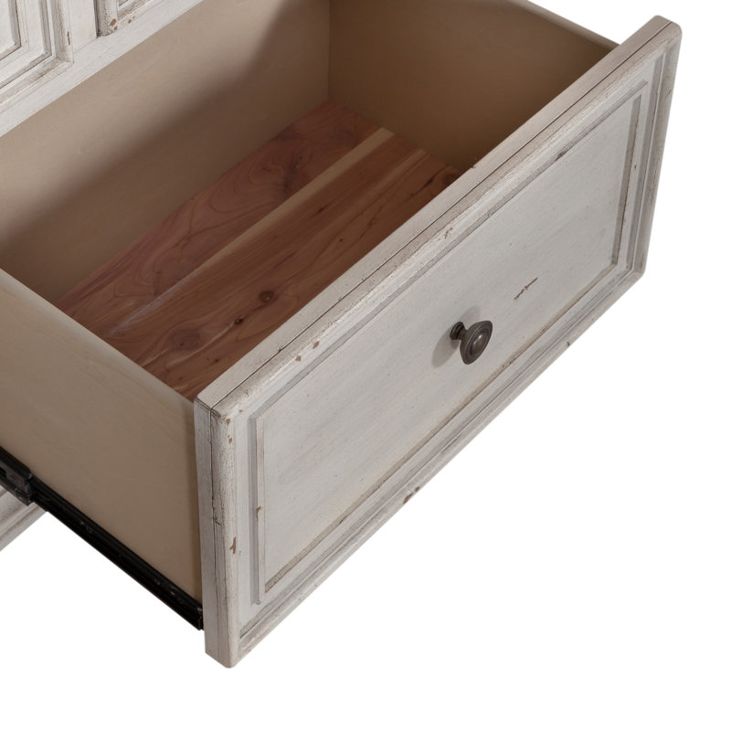 Temple Cloud Temple Cloud 10 Drawer Dresser w/ Lined Interior, White