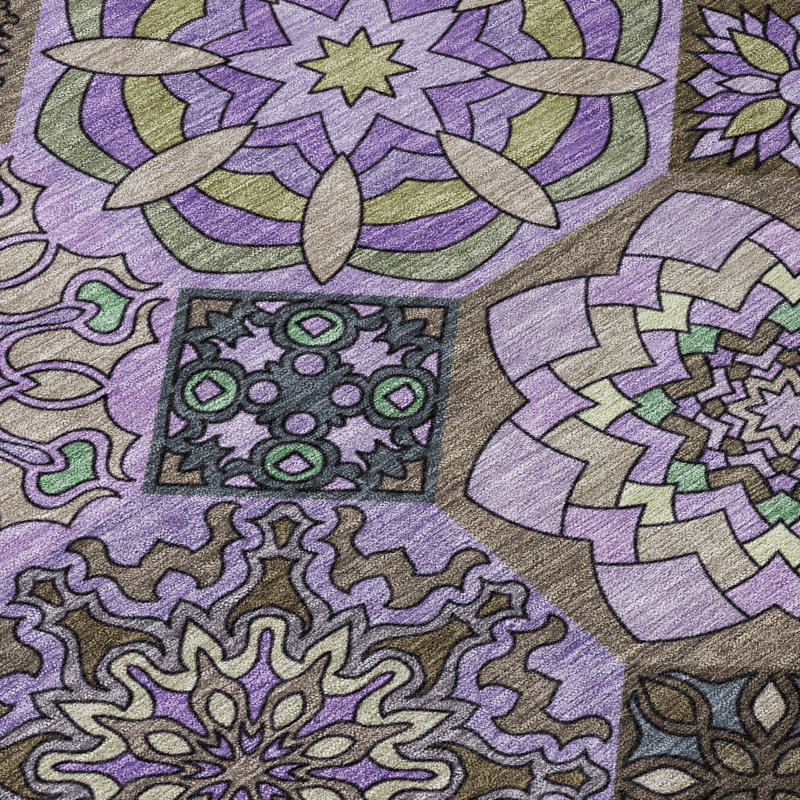 Machine Washable Indoor/Outdoor Chantille ACN2729 Americana Rug, 9' x 12', Purple