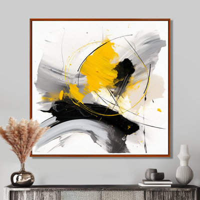 Fragments Of Feeling Yellow And Gray III - Abstract Wall Art Print