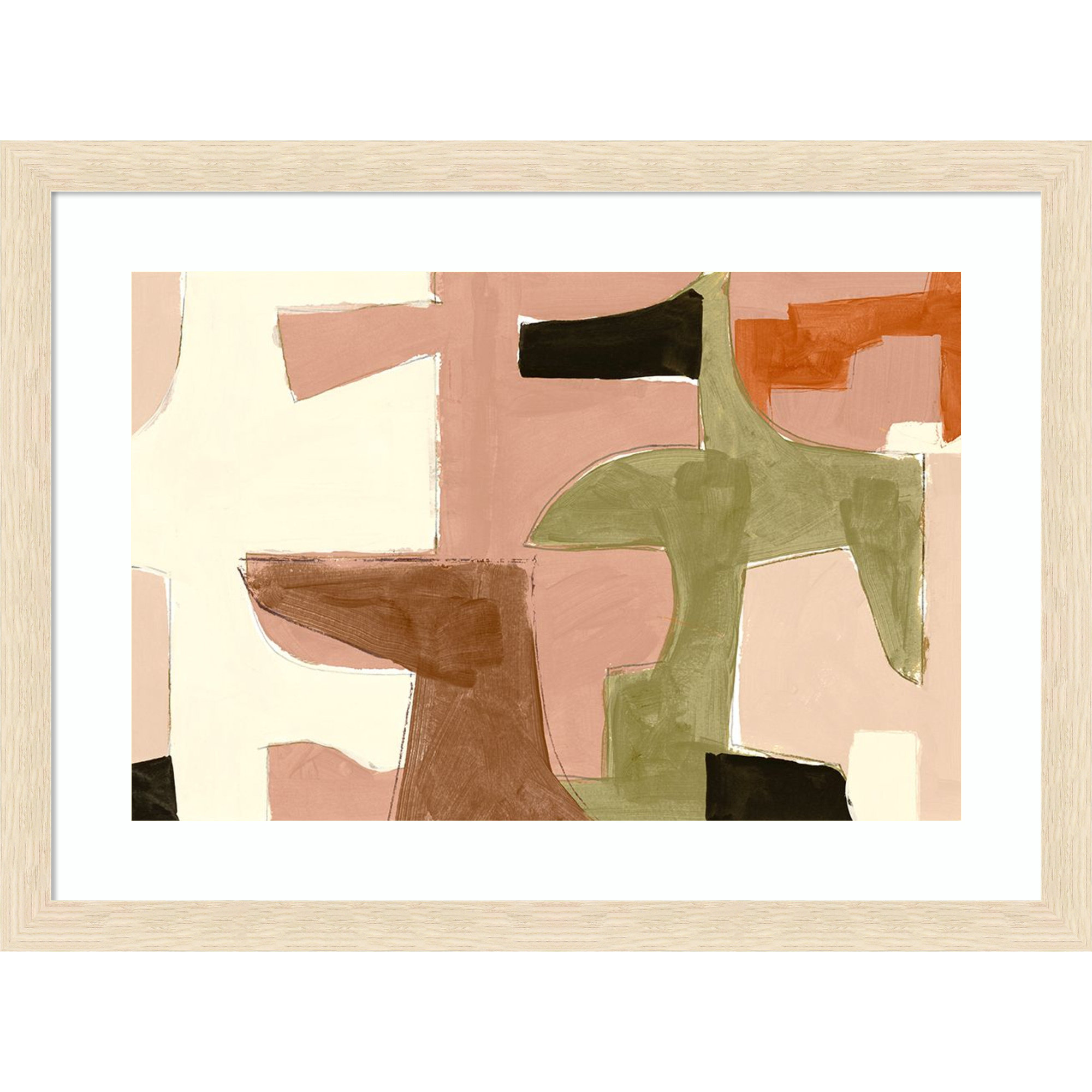 New Jigsaw I by Cartissi Wood Framed Wall Art Print, Natural, 19" H x 26" W