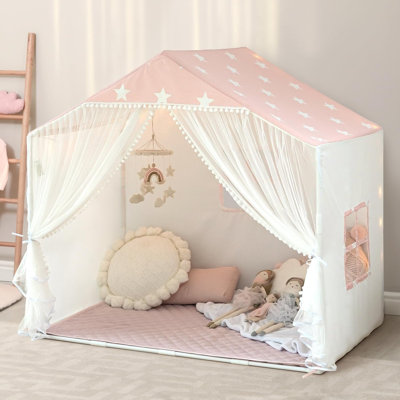 Pink Star Pattern Kids Tent, Toddler Tent, Indoor Children's Cabin, Ideal Gift for Girls, Room Furniture