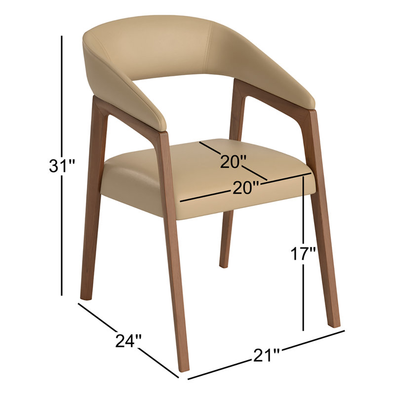 Chaise de salle à manger moderne taupe et noyer Sadiye