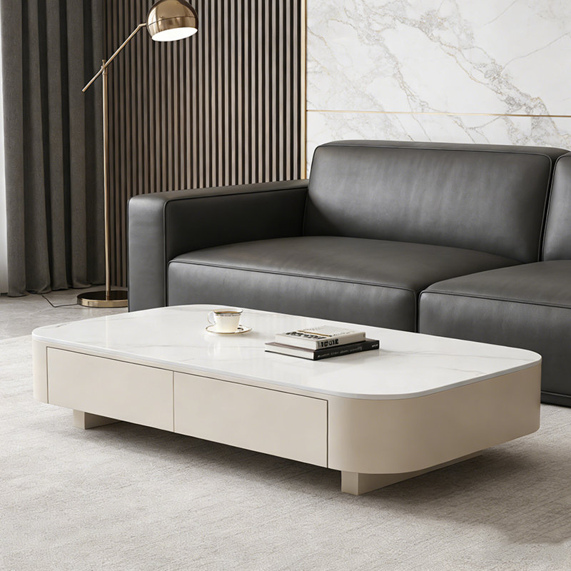 Table basse Modern Simplicity Home, Blanc / gris clair
