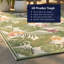 Tapis d'intérieur / extérieur ivoire / vert forêt à motif floral Mayshar-36314277