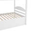 Lit superposé blanc en forme de L avec lit gigogne, solide et fiable, s'adapte à tout lit gigogne. Structure en bois massif. Polyvalent pour un usage familial. 6 ans et plus. Pas de sommier tapissier. Capacité de 300 lb