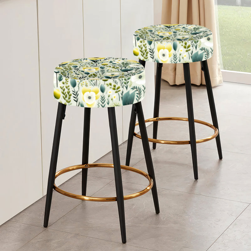 Ensemble de 2 tabourets de bar vert et blanc Tranquil