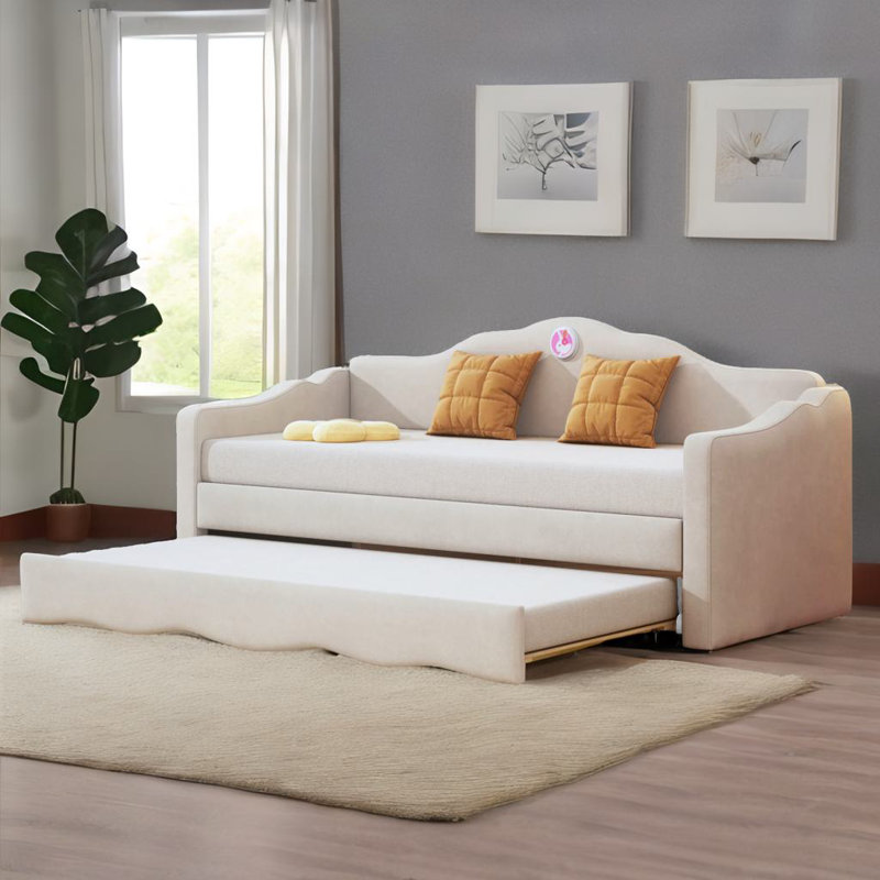 Lit de jour simple tapissier, Beige