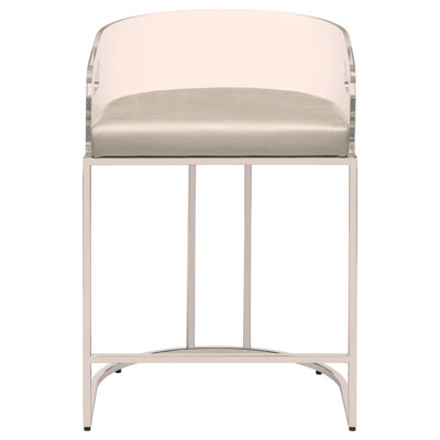 Tabourets gris et chromés (ensemble de 2)