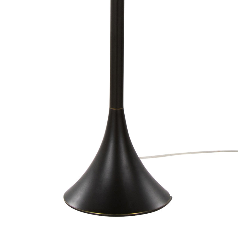 Contemporary Metal Floor Lamp, Black, Beige