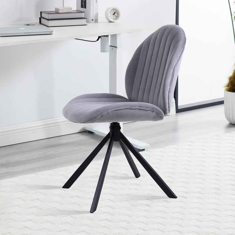 Velvet Office Chair, Dark Grey