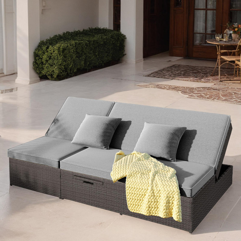 Lit de jour pour terrasse 47,5 ", Gris