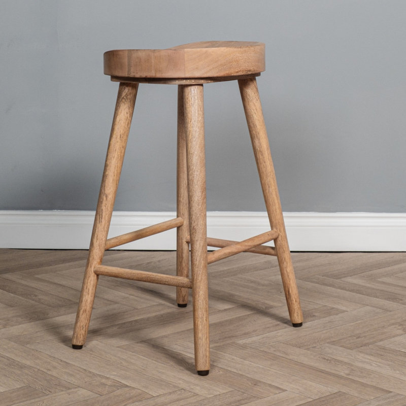 Vlachavas Counter Stool with Solid Wood Frame