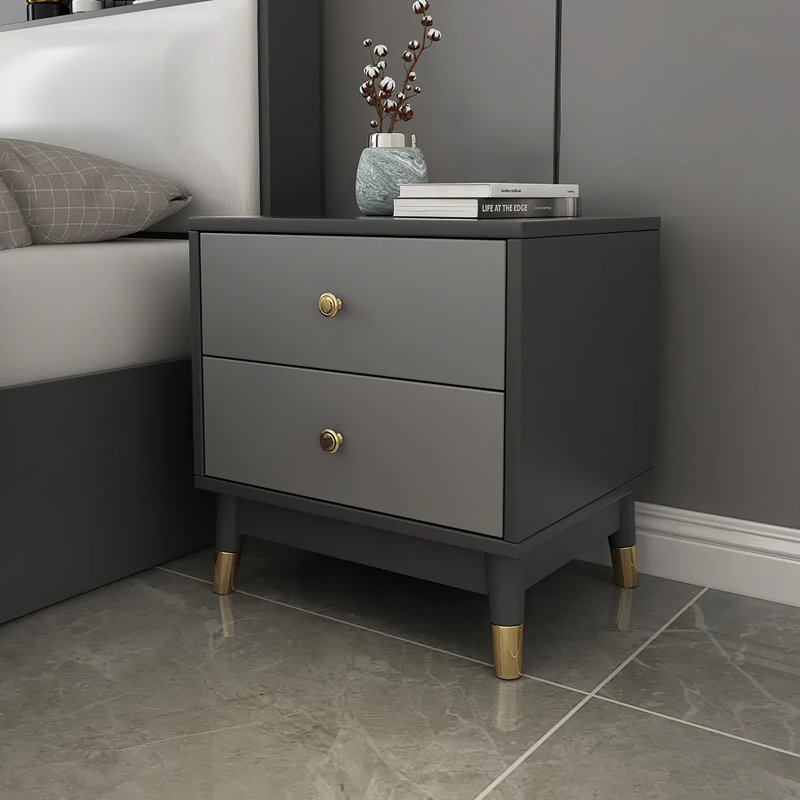 Dierdre 19.7'' W Nightstand, Dark Grey/Light Grey
