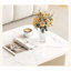Table basse rotative moderne 54,7 po avec plateau en faux marbre et rangement caché, table basse rotative