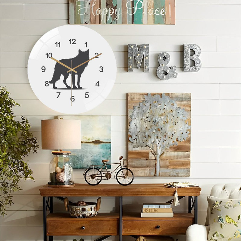 Horloge murale loup