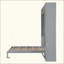 Lit escamotable mural avec armoire supérieure, tablettes et garde-robe, lit pliable peu encombrant-356602214