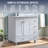 32"Hamptons White Freestanding Single Bathroom Vanity with Ceramic Sink Top