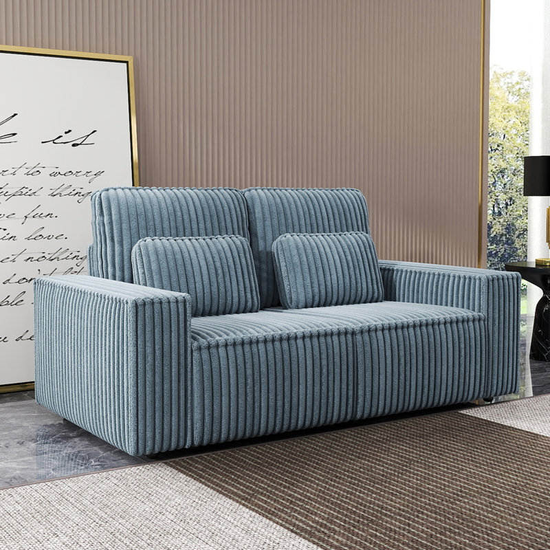 Corduroy Sponge Compression Sofa, Suitable For Living Rooms, Gray