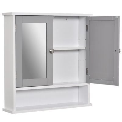Dayaan Mirror Cabinet Wall Mounted Bathroom Hanging Cupboard Grey
