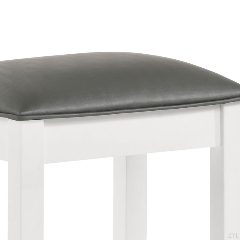 Tabouret de coiffeuse blanc avec siège rembourré