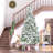 7.5/9Ft Tall Unlit Snow Flocked Pine Artificial Christmas Tree With Realistic Branches