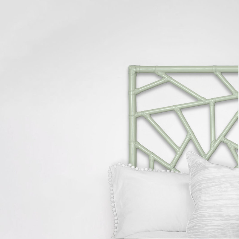 Tiffany Wicker/Rattan Open-Frame Headboard, Celery Green, Twin