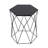 Adore Decor Element Geometric Side Table, Hexagon-Shaped Tabletop, Small Modern End Table, Black Metal Construction, Fully Assembled, Black