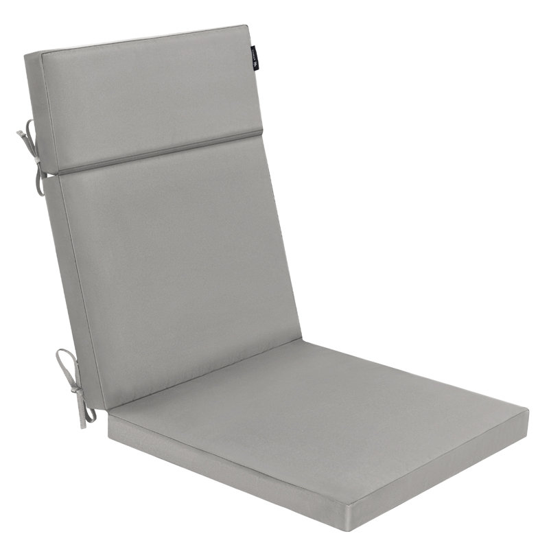 Outdoor Chair Cushion 21 x 20 x 2 Inch Waterproof & Color Fade Resistant High Back Patio Furniture Cushion Replacement with Removable Cover, Ties and Hidden Zipper for Outdoor Dining Chairs