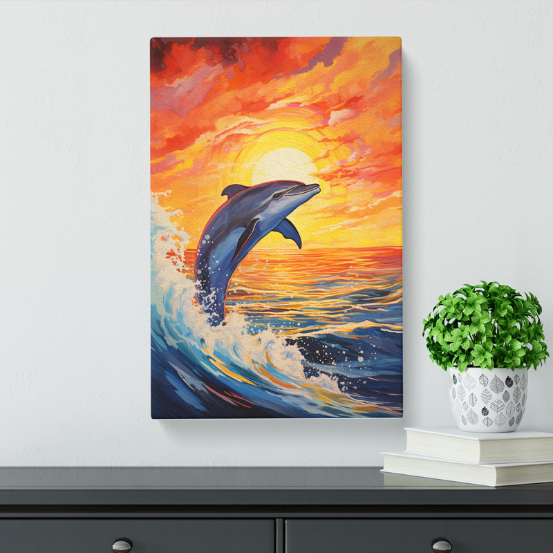 Dolphin Expressionism - Print, 76cm H x 50cm W x 3cm D